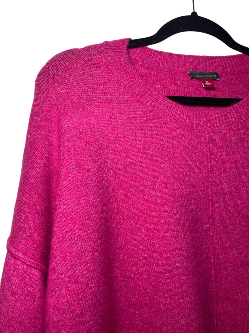 Vince Camuto Women's Soft Knit Long Sleeve Fuchsia Crewneck Sweater Size XL - Picture 6 of 14